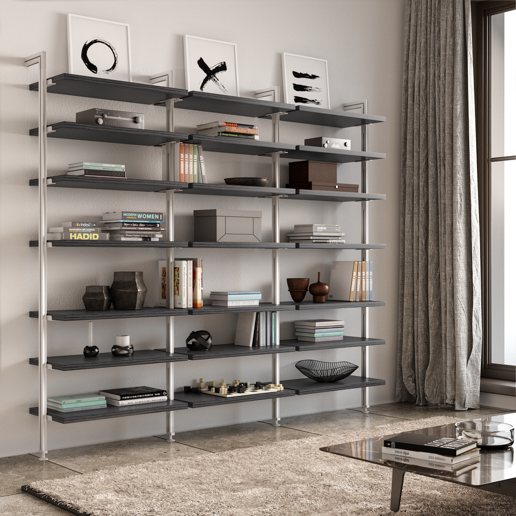 Bookcase (3-Module) . Available In 5 Widths And 5 Beautiful Wood-Grain Melamines