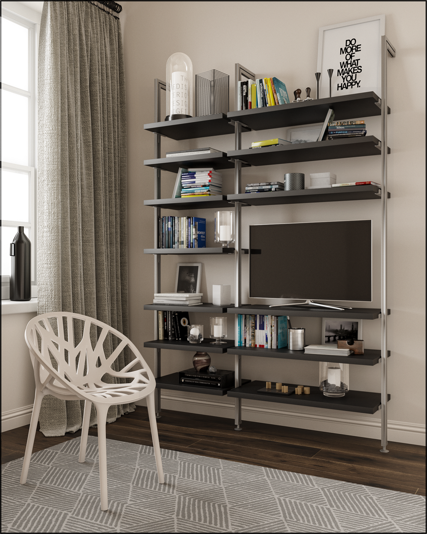 TV Modular Entertainment Centers (2 Modules) Available In 5 Widths And 5 Beautiful Wood-Grain Melamines