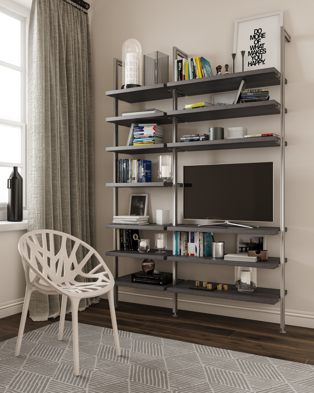 TV Modular Entertainment Centers (2 Modules) Available In 5 Widths And 5 Beautiful Wood-Grain Melamines