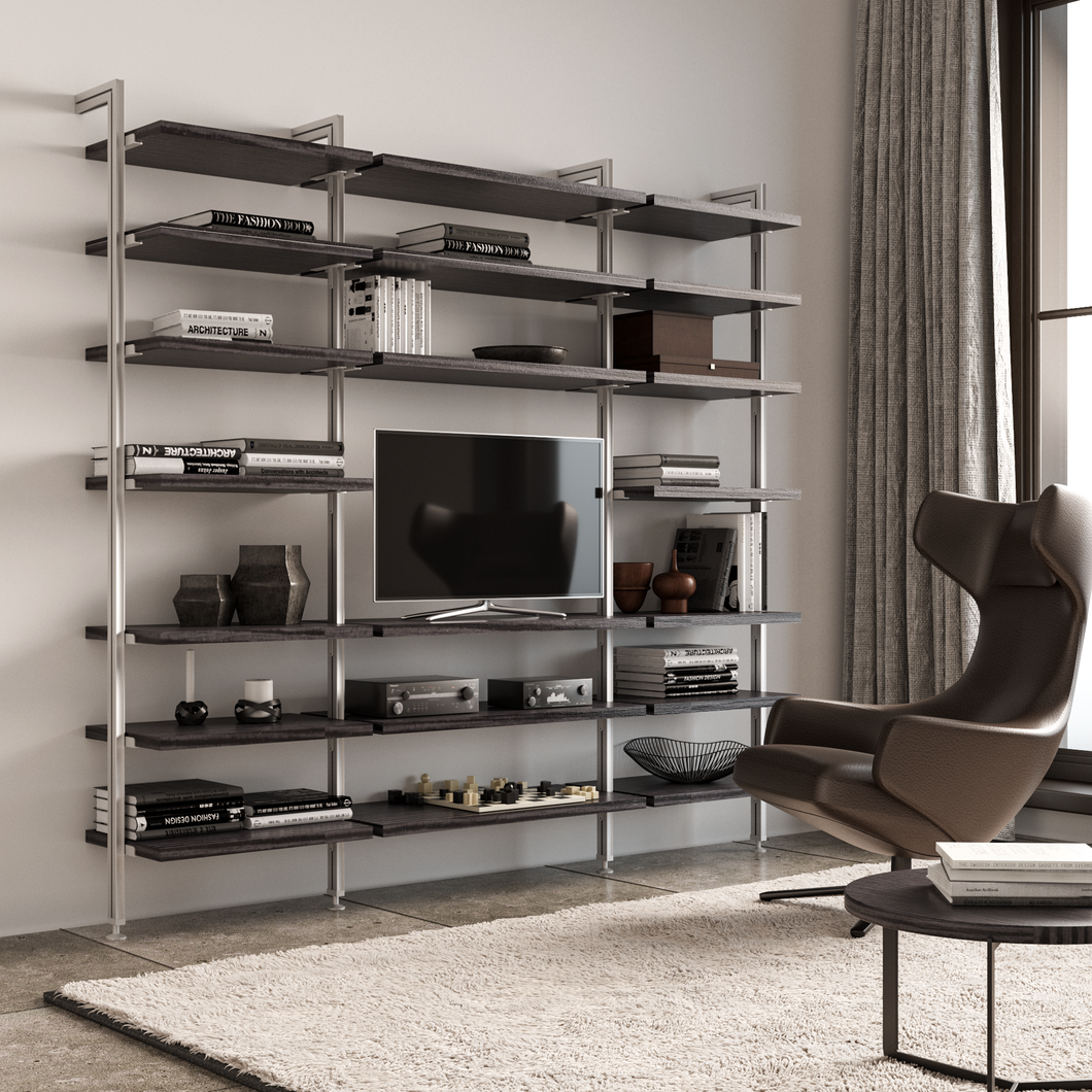 TV Modular Entertainment Centers (3 Modules) Available In 5 Widths And 5 Beautiful Wood-Grain Melamines