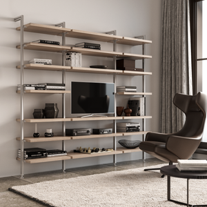 TV Modular Entertainment Centers (3 Modules) Available In 5 Widths And 5 Beautiful Wood-Grain Melamines