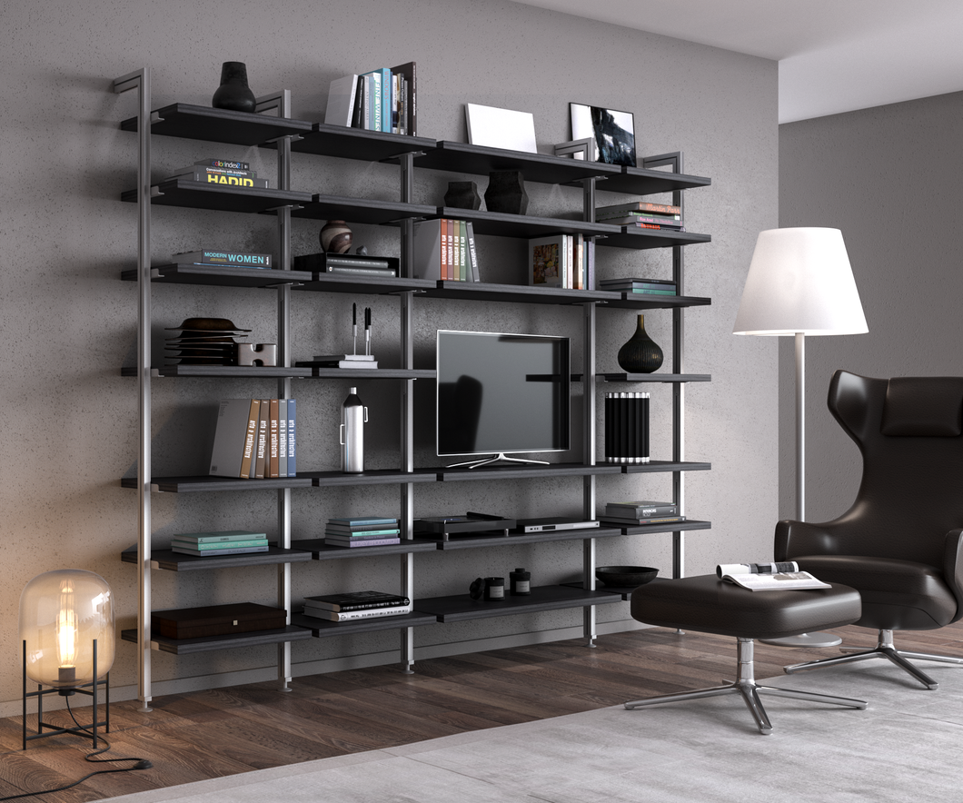 TV Modular Entertainment Centers (4 Modules) Available In 5 Widths And 5 Beautiful Wood-Grain Melamines